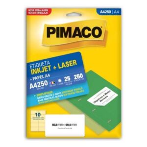 Etiqueta Laser A4250 com 250 Unidades - Pimaco