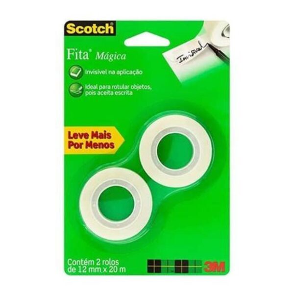 Fita Mágica 12mm x 20m com 2 Unidades - 3M