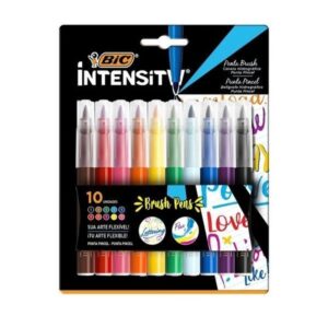 Caneta Hidrográfica Ponta Pincel - 10 Unidades Bic