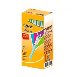 Caneta Esferográfica Bic 4 Cores Fashion Azul turqueza 12 unidades- Bic