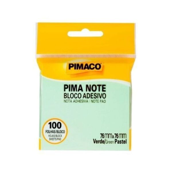 Bloco Adesivo Pimaco 76x76 Verde Pastel 100 folhas