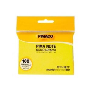 Bloco Adesivo Pimaco 76x102 mm Amarelo Neon com 100 folhas
