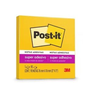 Bloco Adesivo Post-it® 654 76x76 mm com 90 Folhas Amarelo Sol - 3M