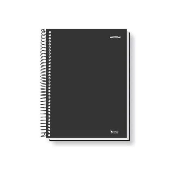 Caderno Capa Dura Espiral 1/4 Preto 96 folhas - Tamoio