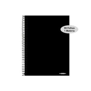 Caderno Capa Dura Espiral Universitário Preto 96 folhas - Tamoio