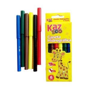 Caneta Hidrográfica 6 Cores - KAZ