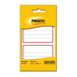 Etiqueta Escolar com Pauta Vermelha - Pimaco