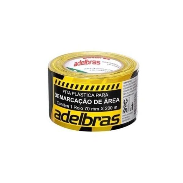 Fita Zebrada Plástica 70mm x 200m - Adelbras
