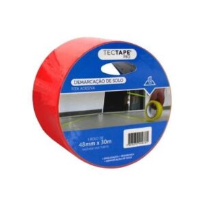 Fita para Demarcação de Solo 48x30 Vermelha - Tectape