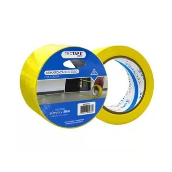 Fita para Demarcação de Solo 48x30 Amarela   - Tectape