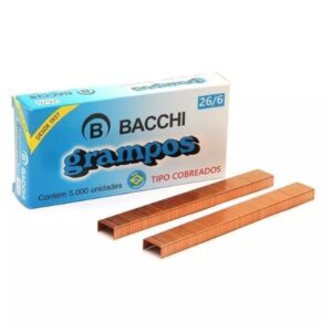 Grampo 26/6 cobreado com 5000 unidades - Bacchi