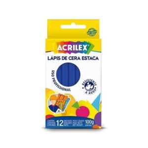 Giz de Cera Estaca Azul com 12 Unidades ¿ Acrilex