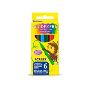 Giz de Cera Acrilex com 6 Cores