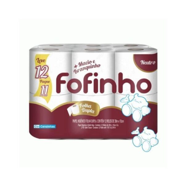 Papel Higiênico Folha Dupla 30m Fofinho - Pacote com 96 rolos