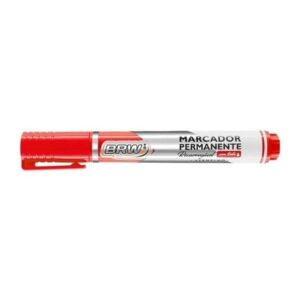 Pincel Permanente Recarregável BRW Prime Vermelho