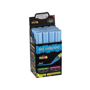 Giz Líquido BRW 6mm Azul GZ615 com 12 Unidades