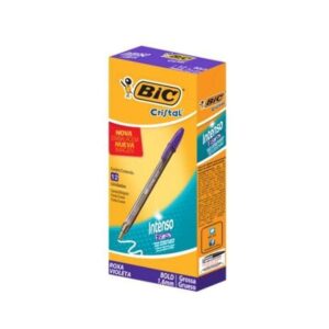 Caneta Esferográfica Cristal Intenso Fashion BIC Roxa  C/12