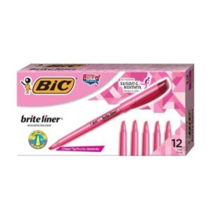 Pincel Marca Texto Brite Line Rosa Pastel - C/12