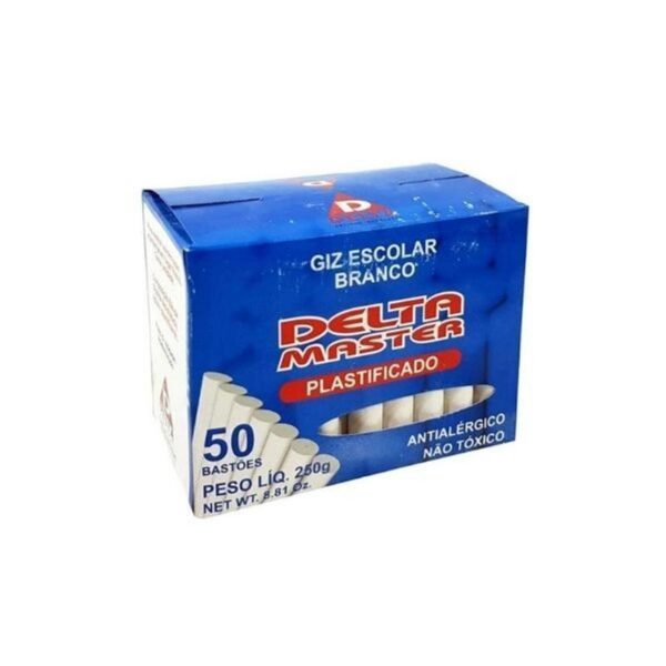 Giz Escolar Antialérgico Branco com 500 Unidades - Delta