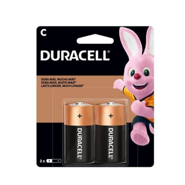 Pilha Alcalina Média C com 2 Unidades - Duracell