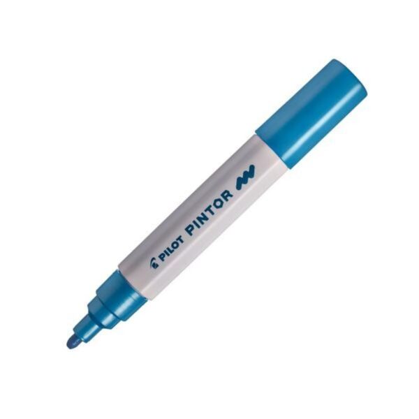 Marcador Pincel Pintor Pilot 1.4 Médio - Azul Claro - Caixa com 6 unidades