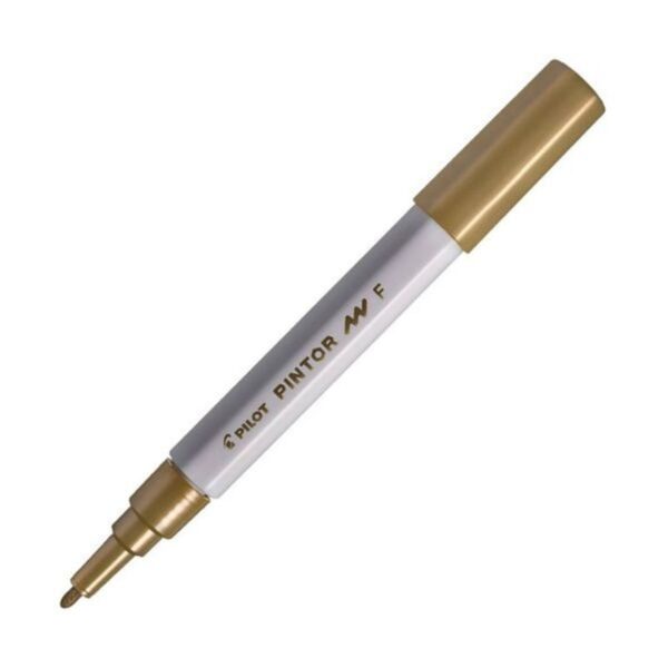 Marcador Pincel Pintor Pilot 1.0 Fino - Dourado - Caixa com 6 unidades