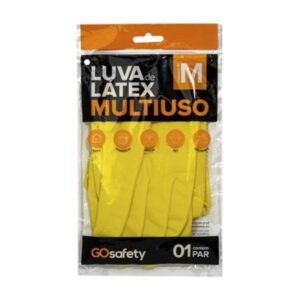Luva de Borracha Amarela Tamanho M - Go Safety