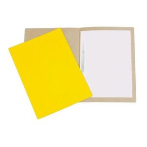 Pasta Plastificada Transparente Amarela com Grampo Com 10 - Polycart