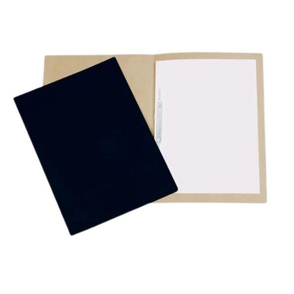 Pasta Plastificada Transparente Preta com Grampo Com 10 - Polycart
