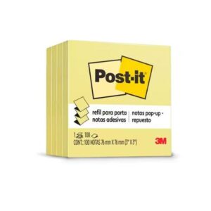 Bloco Adesivo Post-it® Pop-Up 76x76 mm Amarelo com 100 Folhas - 3M
