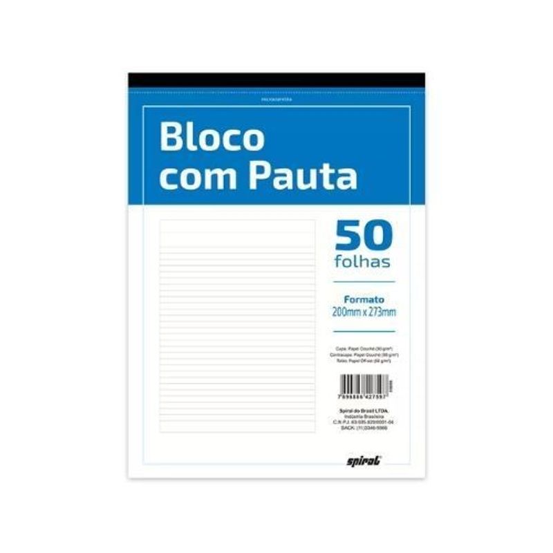 Bloco Anotação Serrilhado com 50 folhas - Pacote com 10 unidades - Spiral