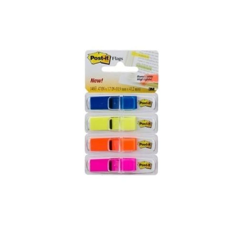 Tape Flags Transparent 4 Cores Neon (140 folhas ) - 3M