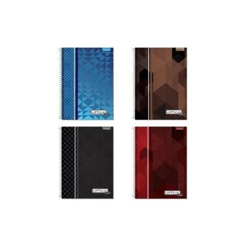 Caderno Capa Dura Espiral 1/4 200 folhas Office - Brimpress