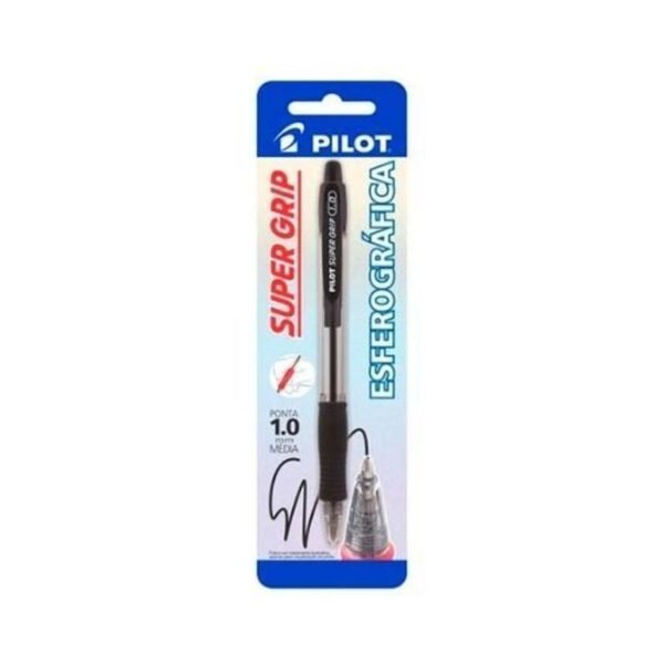 Caneta Esferográfica Super Grip 1.0 Preta - Pilot - Imagem 2