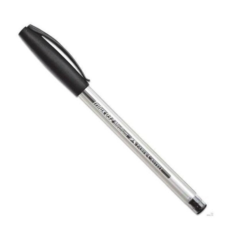 Caneta Esferográfica Fix (Trilux) Preta - Faber Castell