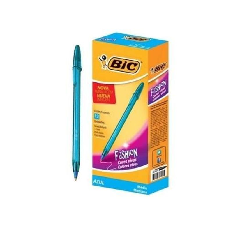 Caneta Esferográfica Bic Needle Fashion Azul 12 unidades - Bic