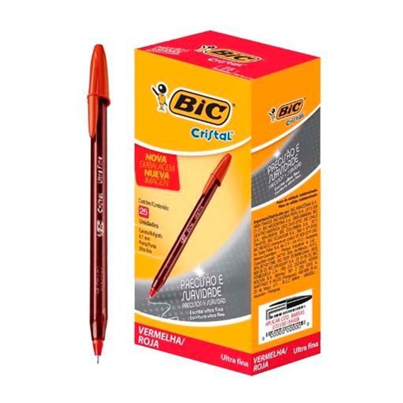 Caneta Esferográfica Bic Needle Ultra Fine Vermelha Azul 25 unidades - Bic