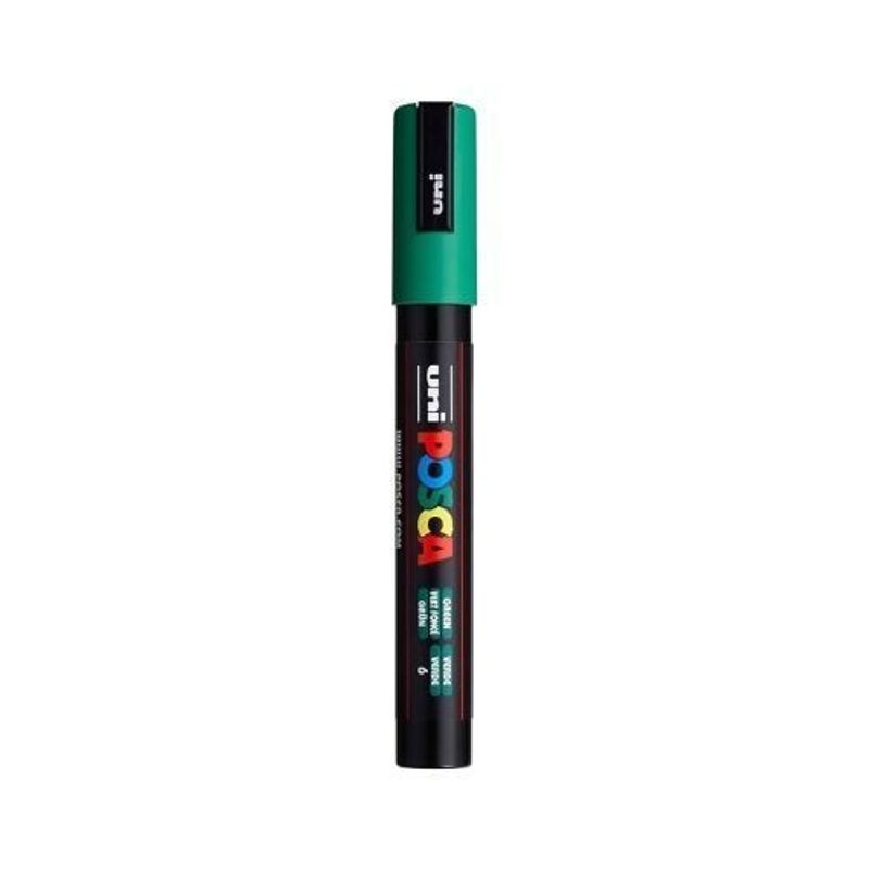 Caneta Posca Verde Ponta 1M com 6 unidades - Uni-Ball