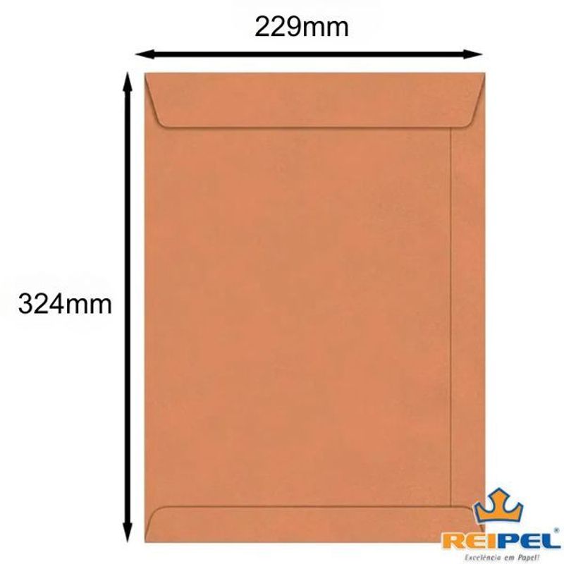 Envelope Kraft Natural 229x324mm 80g Com 250 Unidades - Reipel