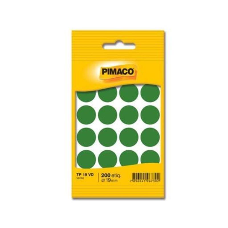 Etiqueta TP-19 Verde com 200 Unidades - Pimaco