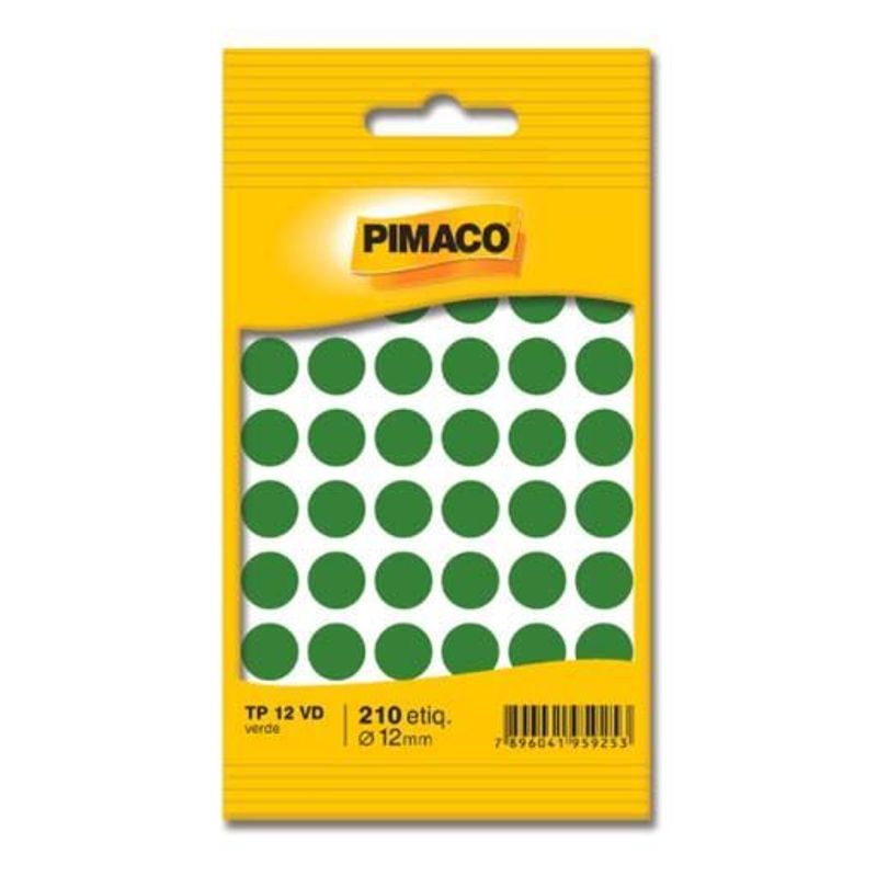 Etiqueta TP-12 Verde com 210 Unidades - Pimaco