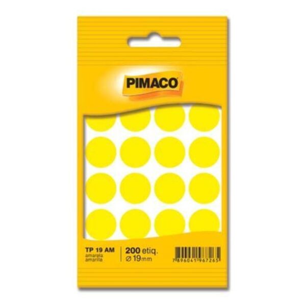 Etiqueta TP-19 Amarela com 200 Unidades - Pimaco