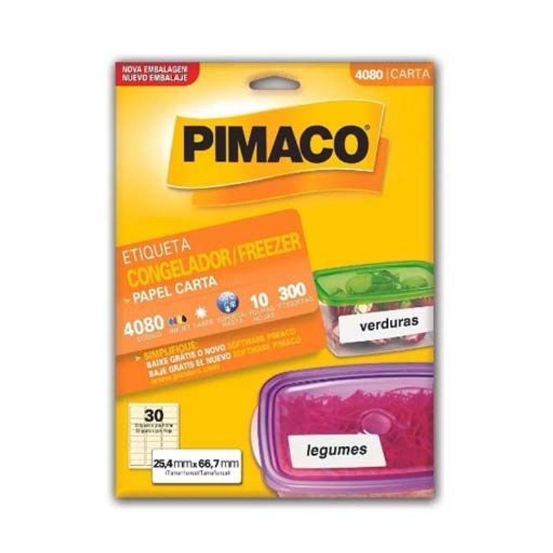 Etiqueta Congelador 4080 25,4x66,7mm com 300 Unidades - Pimaco