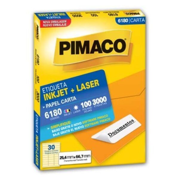 Etiqueta Laser 6180 com 3.000 Unidades - Pimaco - Imagem 2