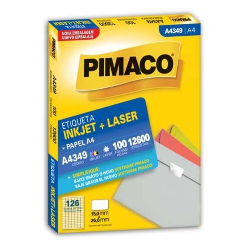 Etiqueta Laser A4349 com 12.600 Unidades - Pimaco