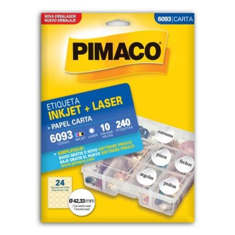 Etiquetas Laser 6093 - 240 Unidades - Pimaco