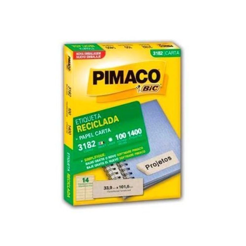 Etiqueta Laser Reciclada 3180 com 3.000 Unidades - Pimaco - Imagem 2