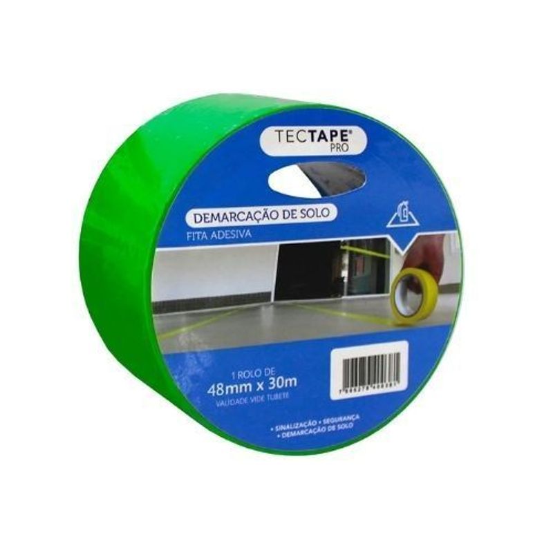 Fita para Demarcação de Solo 48x30 Verde - Tectape