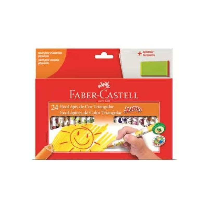 Lápis de Cor Jumbo Triangular 24 Cores - Faber Castell