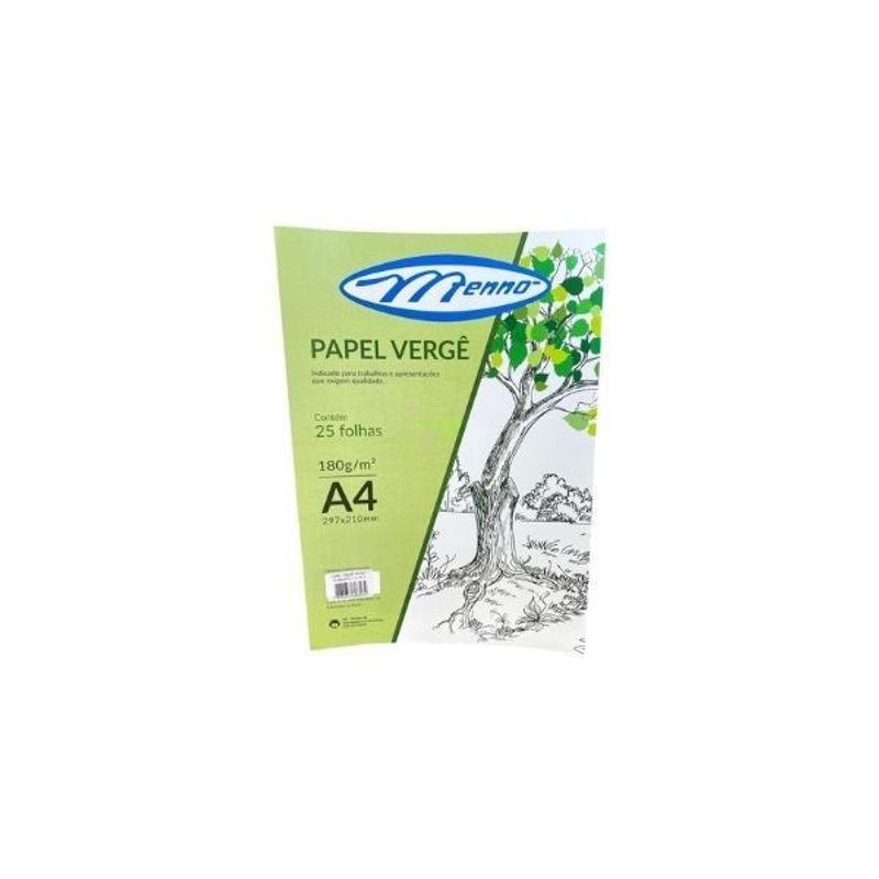 Papel Verge Diamante A4 180g - Pacote com 25 folhas Menno